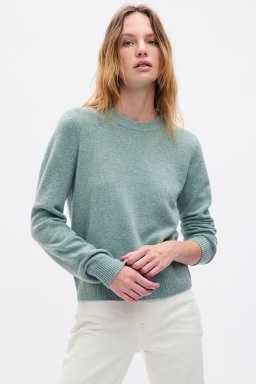 Gap Sage Green CashSoft Cotton Mix Crew Neck Jumper