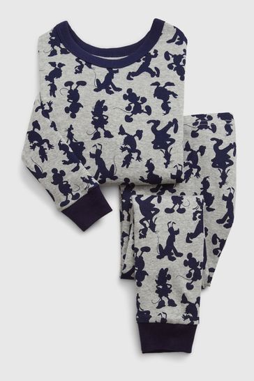 Gap Grey & Navy Disney Mickey Mouse Organic Cotton Pyjama Set (12mths-5yrs)