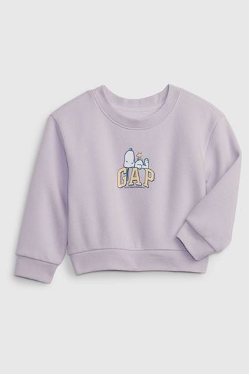 Gap Purple Snoopy Crew Neck Sweatshirt (12mths-5yrs)