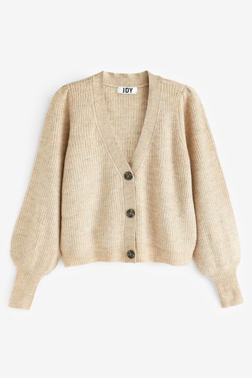 Buy JDY Cream Soft Touch Puff Sleeve Cardigan Jumper from Next Italy