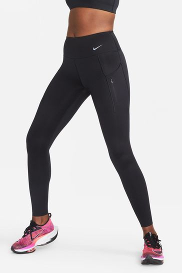 Buy Nike Black Go Firm Support Mid Rise Full Length Leggings with