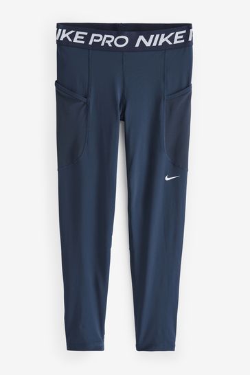 Buy Nike Navy Pro 365 Mid Rise 7/8 Leggings with Pockets from Next France