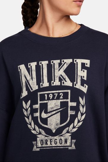Nike navy crew neck sweatshirt clearance