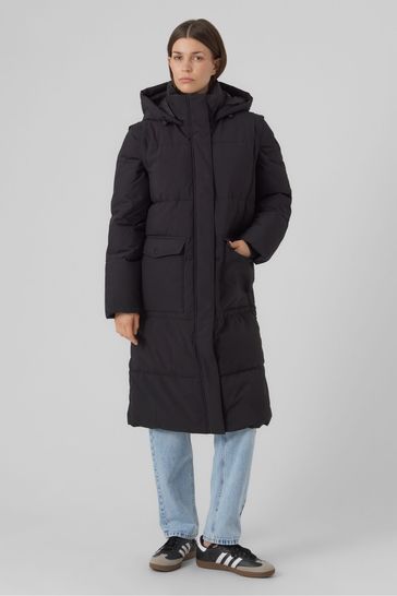 VERO MODA Black 2-In-1 Padded Coat And Gilet Set With Detachable Sleeves