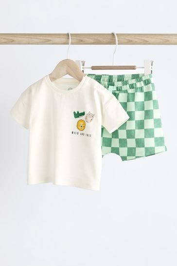 Green Character Baby T-Shirt And Shorts 2 Piece Set
