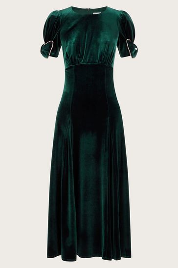 Buy Monsoon Green Belle Velvet Bow Dress from Next Croatia
