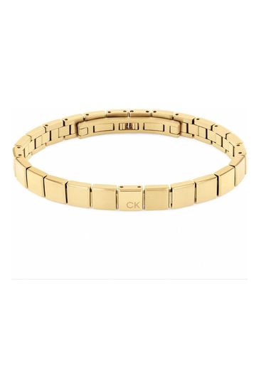 Buy Calvin Klein Gents Gold Tone Jewellery Minimalistic Squares
