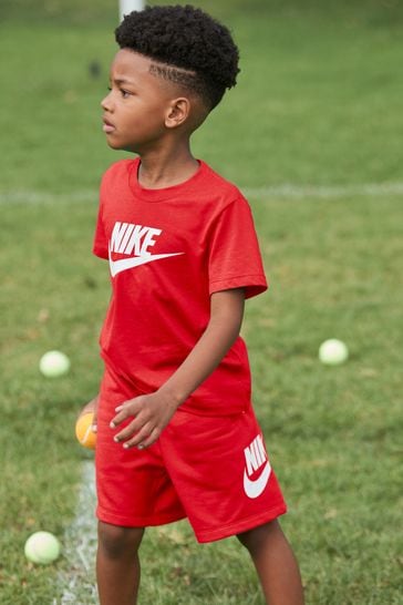 Nike Red Little Kids Club T-Shirt and Shorts Set