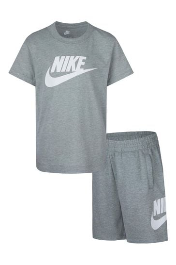 Nike Grey Little Kids Club T-Shirt and Shorts Set