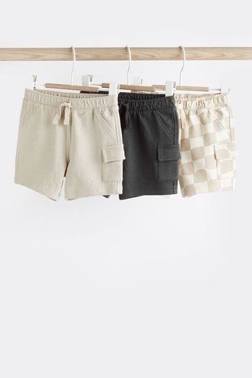 Monochrome Baby Textured Shorts 3 Pack