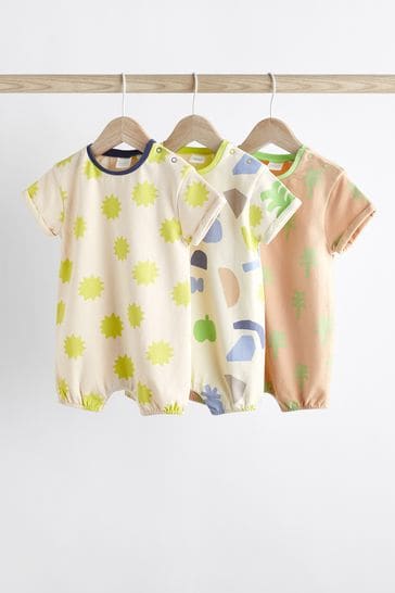 Bright Abstract Baby Jersey Rompers 3 Pack