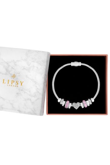 Lipsy Jewellery Silver Heart Magnetic Bracelet Gift Boxed