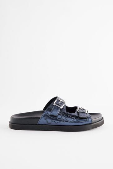 Navy footbed sandals new arrivals
