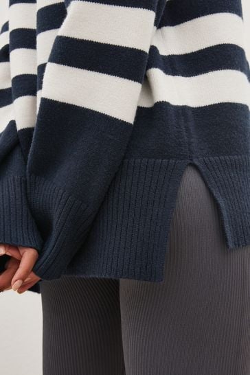 Blue shop half sweater
