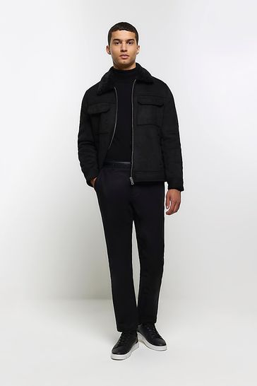 River island shearling jacket mens top