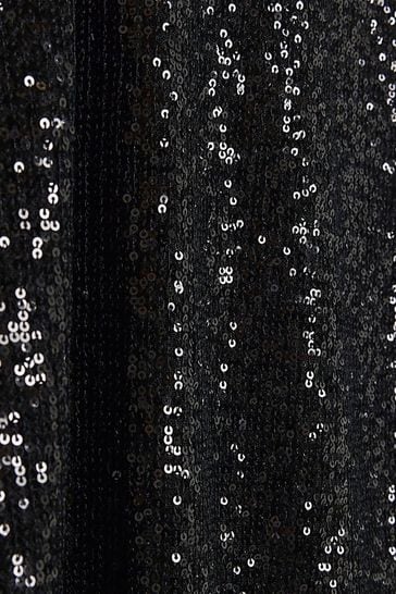 Black sequin midi skirt river island on sale