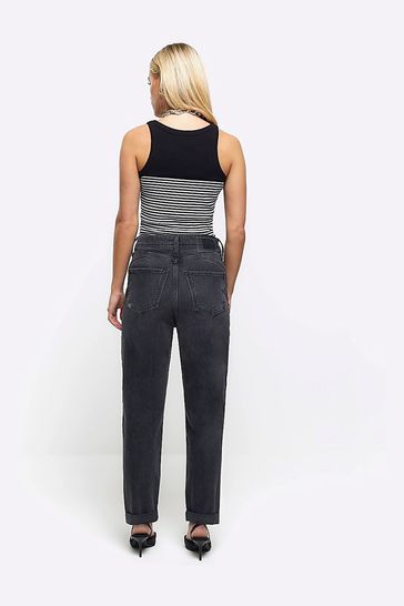 Petite black store mom jeans