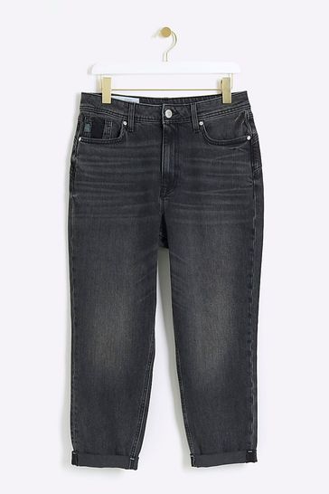 Buy River Island Black Petite Mom Jeans from Next Luxembourg