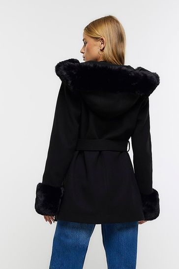 River island faux hot sale fur coat