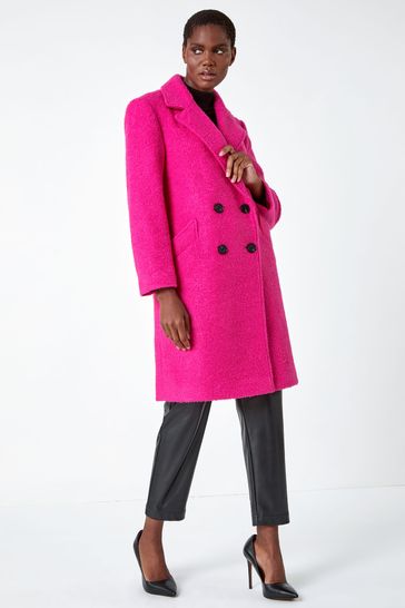 Boucle double breasted coat top