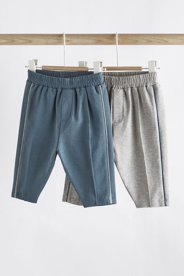 Grey/Blue Baby Smart Trousers 2 Pack