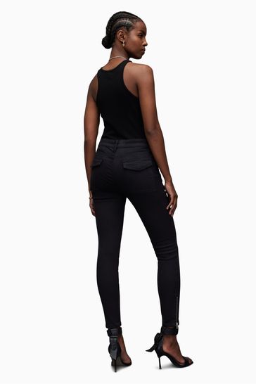 Buy AllSaints Black Zip Skinny Demi Jeans from the Next UK online shop