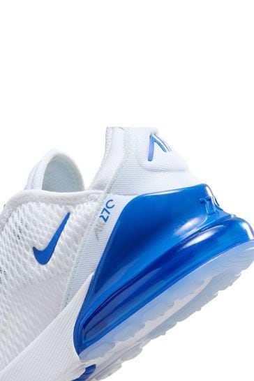 Nike white  and  blue air max 270 trainers junior top
