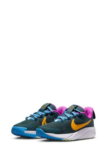 Buy Nike Dark Green Orange Junior Star Runner 4 Trainers from Next Netherlands