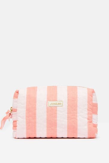 Joules Lillia Pink & Orange Striped Wash Bag