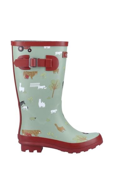 Buy Cotswolds Green Farmyard Junior Wellington Wellies from the