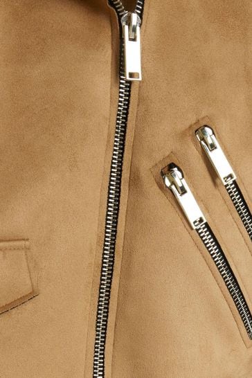 River island suedette biker jacket online