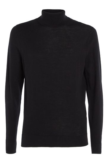 Calvin Klein Black Merino Turtle Neck Sweater