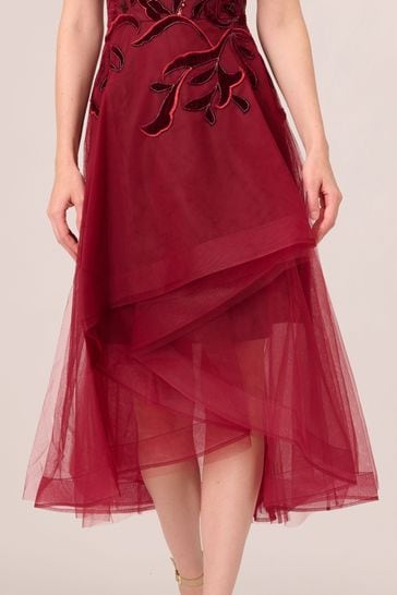 Buy Adrianna Papell Red Halter Velvet Tulle Dress from Next Luxembourg