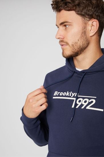 Navy blue discount graphic hoodie