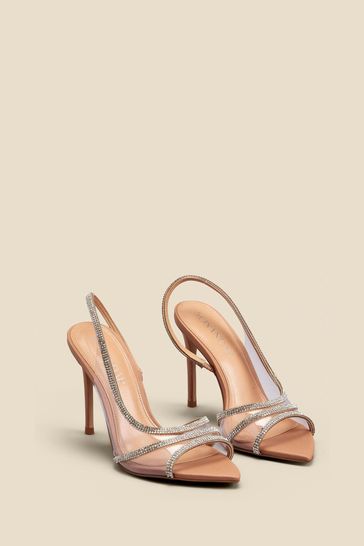 Buy Sosandar Beige Diamante Perspex Panel Pointed Toe Slingback Sandals from Next Netherlands