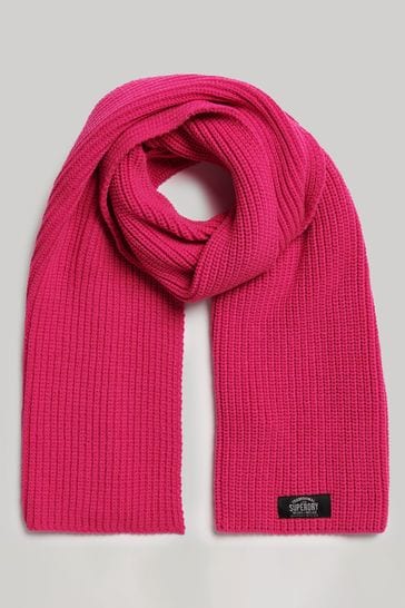 Superdry Pink Classic Knit Scarf