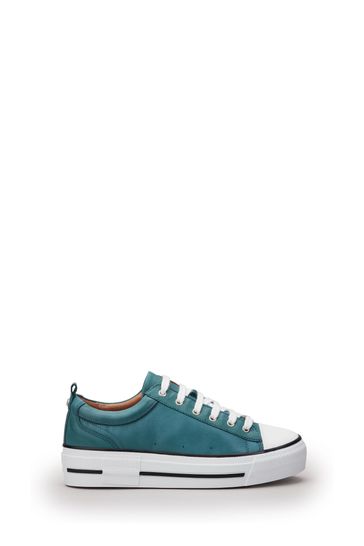 Moda in pelle navy hot sale trainers