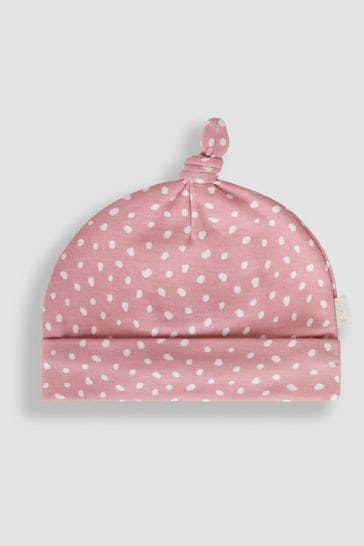 JoJo Maman Bébé Pink Spot Print Cotton Baby Hat