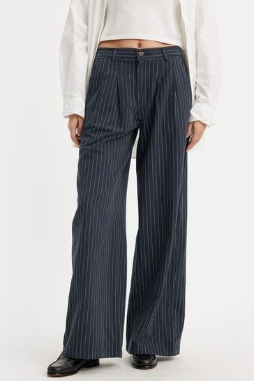 Levi's® Navy Pleated Wide Leg Trousers