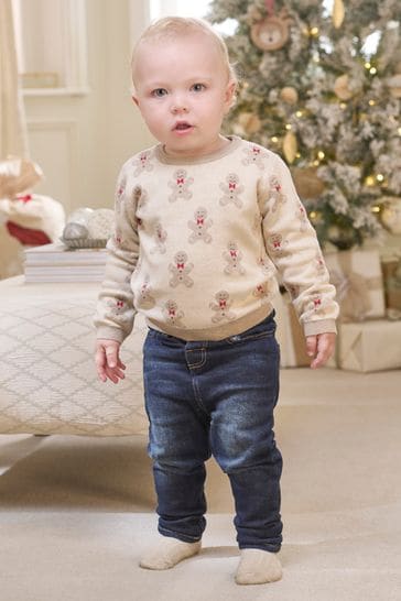 Buy Mamas Papas Gingerbread Christmas Brown Jumper from Next