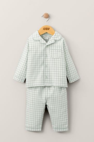 Pijama azul de cuadros tejidos de Mamas & Papas