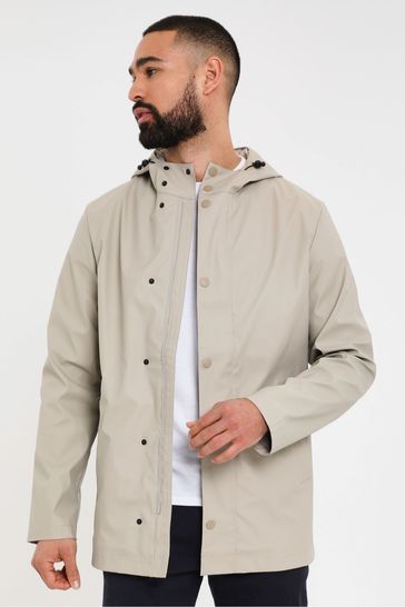 Threadbare Stone Lightweight Showerproof Hooded Jacket