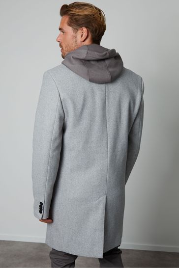 Buy Threadbare Grey Luxe Single Breasted Tailored Coat from Next Bahrain
