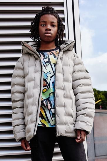 Fleece lined padded coat cheap