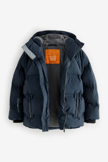 Buy Navy Regular Fabric Fleece Lined Hooded Padded Puffer Jacket 3 17yrs from Next Bahrain