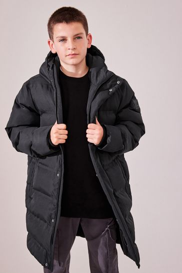 Next black padded coat deals