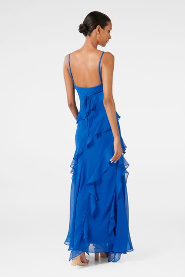 Buy Forever New Blue Petite Poppy Ruffle Gown from Next Luxembourg