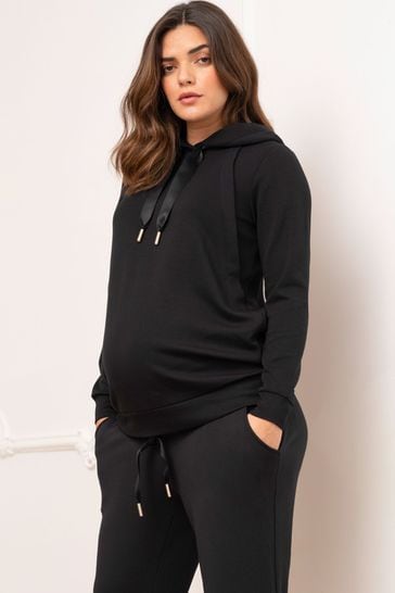 Seraphine Perdita Soft Black Hoodie With Nursing Zip