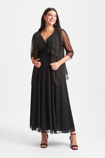 Scarlett & Jo Black Waterfall Layered Shrug