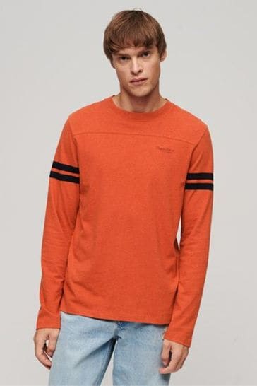 Superdry Orange Essential Logo Quarterback Top